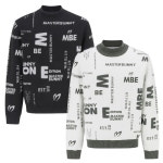 마스터바니에디션 로고 패턴 자카드 방풍 하이넥 니트 411D4SR509