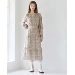 써스데이아일랜드 플라드 플라워 패턴 롱 원피스 T246MOP146W