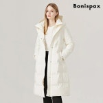 보니스팍스 후드 벨티드 덕 다운 롱 패딩 점퍼 XN4JJ015L0