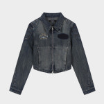 버커루 패치 카라 데님 집업 자켓 B265DJ500P