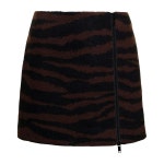 GANNI 애니멀 프린트 울 자카드 스커트 F8364