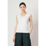 BCBG BCBG 스퀘어넥 슬리브리스 니트 탑 오프화이트 12 B4M5K325 66