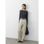 아틀리에나인 치노 볼륨 커브드 턱 팬츠 pt5708