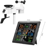 무선 스테이션 7IN1 풍속 습도 예보 알람 강수량계 디지털 실내외 센서