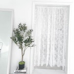 화이트 레이스 자수 바란스 가리개 문발 커튼