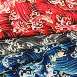 일본풍 원단 프린트 캔버스 여름 DIY 미니 의류 코튼 리폼 A 물결 무늬