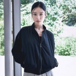 셀렙샵에디션 니트블럭 셔링 봄버점퍼