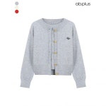 에이비플러스 AB PLUS ab plus ab plus 꽈배기 반팔 니트 라운드 가디건