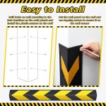 Maasechs 12팩 차고 벽 모서리 보호대 주차 안전 차량 범퍼 보호를 위한 반사 스트라이프가 31 고무 가장자리 보호대