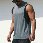 장바9니 장바9니 쿨링원단 딥컷 헬스나시 남자 머슬핏 민소매 짐웨어 L 95