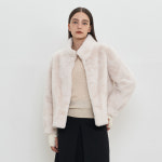 에이비플러스 AB PLUS ab plus ab plus 하이넥 히든 버튼 페이크퍼 자켓