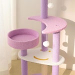 문 스타 캣 트리 47세의 키 큰 클라우드 타워와 캐터리 사이살 긁는 기둥 키티 콘도 아늑한 푹신한 3필러 실내 활동용 고양이 트리