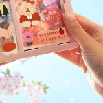 체리쉬 투명 스티커 100장 상자 박스 캐릭터 다꾸 pet