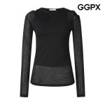 GGPX 슬림 레이어드 컷아웃 티셔츠 gp8ts011f