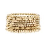 사지도스 여성용 도금 구슬 팔찌 트렌디 스택 크로스 펄 스트레치 세트 탄력적인 저자극 보석 선물 style1