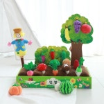 유아용 꼬마농부 텃밭체험 헝겊 과일 야채 이모선물 교구 아기자기