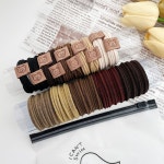 미다미 20개세트 탄탄 무지 대용량 머리끈세트 짱짱한 고무줄 브라운20개세트 1345