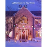 야외 스트링 라이트 48피트 RGBIC 조명 15개의 디밍 가능한 LED 전구 IP65 방수 47개의 장면 모드로 파티오 뒷마당 앱 제어를 위한 H7015