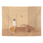 MA 파스텔 감성일러스트 태피스트리 기모 x 130 cm TYPE8 150