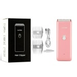 타일론 강아지 클 조용한 세탁 가능한 USB 충전식 무선 그루밍 키트 전기 반려동물 헤어 트리머 면도기 강아지와 고양이 핑크색 006