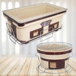 일본식 사각 화로 바베큐 시치린 화로대 화롯대 캠핑 A 직사각형 용광로 검은 색