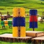 2PCS 가축 긁기 브러시 염소 브러시 포스트와 청소 도구 말 소 양을 위한 그루밍 마사지 동물 등 가려운 2 pack