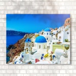 엘티에프티 세계의 명소 도시풍경 야경 시리즈 캔버스 액자 산토리니 프라하 스위스 몬테네그로 S A03 청량한 산토리니섬