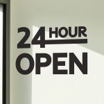 라인 24시간 open 편의점 도어 스티커