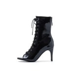 국내정품 SSIMEEZ 페이턴트 레이스업 오픈토힐 214128