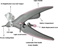 조명이 켜진 애완동물 손톱깎이 LED 조명으로 5배 확대된 손톱 가위 안전 반려견 고양이에게 적합한 반려동물 그루밍 네일 케어 도구