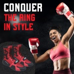 링사이드 에이펙스 엘리트 복싱화 - 남녀용 합성 가죽 하이탑 발목 신발 복싱 레슬링 운동 훈련 대회 2-13 Bk Sv 5