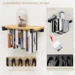 NANATI 2 플로팅 책장 세트 소나무 눈에 보이지 않는 벽걸이 독특한 공간 절약형 벽 책장 16 5L 8 7W 1 5H 2 Set Pine Wood