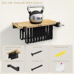 NANATI 2 플로팅 책장 세트 소나무 눈에 보이지 않는 벽걸이 독특한 공간 절약형 벽 책장 16 5L 8 7W 1 5H 2 Set Pine Wood