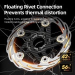 CYCL 탄소 자전거 디스크 브레이크 로터 160 두꺼운 양극 된 빠른 냉각 초경량 디스크