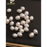 바로크 민물 진주 구슬 주변 AAA 9X11mm 14 반 구멍 하나