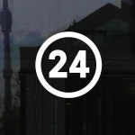 코이핀즈 동그란심플 24시 표시 편의점 무인 가게 스티커 - large