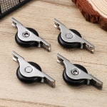 검정색 플라스틱 바퀴가 견고한 금속 슬라이딩 부드러운 슬라이딩을 키트 도어 레일 4pcs