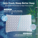 파쇄 메모리 폼 쿨링 소프트 대나무 비스코스 베개 킹 2종 세트 조절 가능한 저자극성 호텔 침대 베개 측면 등 위 침목용 Oeko-TEX 획득