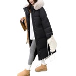 삼제태전 겨울 여성 캐주얼 롱 기장 대형 퍼 칼라 패딩 루즈핏 무릎 아래 새 외투