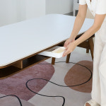 라움에스알 데이지 수납형 양면 세라믹 낮은 식탁 테이블 4인용 포세린 1400