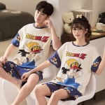 커플 잠옷 순면 여름 캐릭터 파자마 얇은 세트 드래곤 볼 남성용 사이즈 ZZH2030