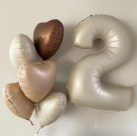 베이지 라떼 크림 대형 숫자 풍선 생일 파티 파티용품