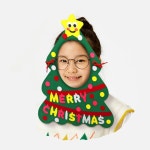 크리스마스 체험 만들기 인간 트리 변신놀이 펠트 가면 5개 방과후미술 어린이집선물 키트