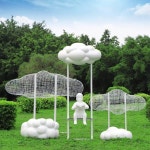 야외 소품 가드닝 구름 지줏대 장식품 몬스테라 조형물 화분 Q 독서 그림