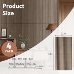 벽용 RITOLLO 4팩 목재 패널 47 2 23 6 슬랫 음향 방음 내부 벽 장식용 3D 플리츠 패널 천연 호두
