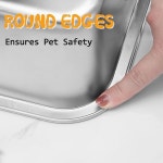스테인리스 스틸 고양이 쓰레기통 15 7 11 8 4 금속 작은 고양이를 위한 간편한 청소 1 Pack 15 7L 11 8W 2 8H
