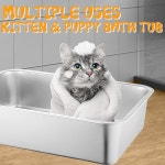 스테인리스 스틸 고양이 쓰레기통 15 7 11 8 4 금속 작은 고양이를 위한 간편한 청소 1 Pack 15 7L 11 8W 2 8H