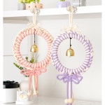 마크라메 DIY 도어벨키트 만들기 장식 드림캐쳐 행잉 라벤더