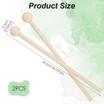 노게키 2PCS 나무 실로폰 망치 차임벨용 작은 드럼 스틱 우드 블록 글로켄스필 벨 길이 8