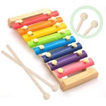 노게키 2PCS 나무 실로폰 망치 차임벨용 작은 드럼 스틱 우드 블록 글로켄스필 벨 길이 8